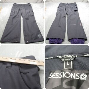 Sessions Alternative Snow Pants Womens Large Gray Waterproof Recco Cargo 36x32